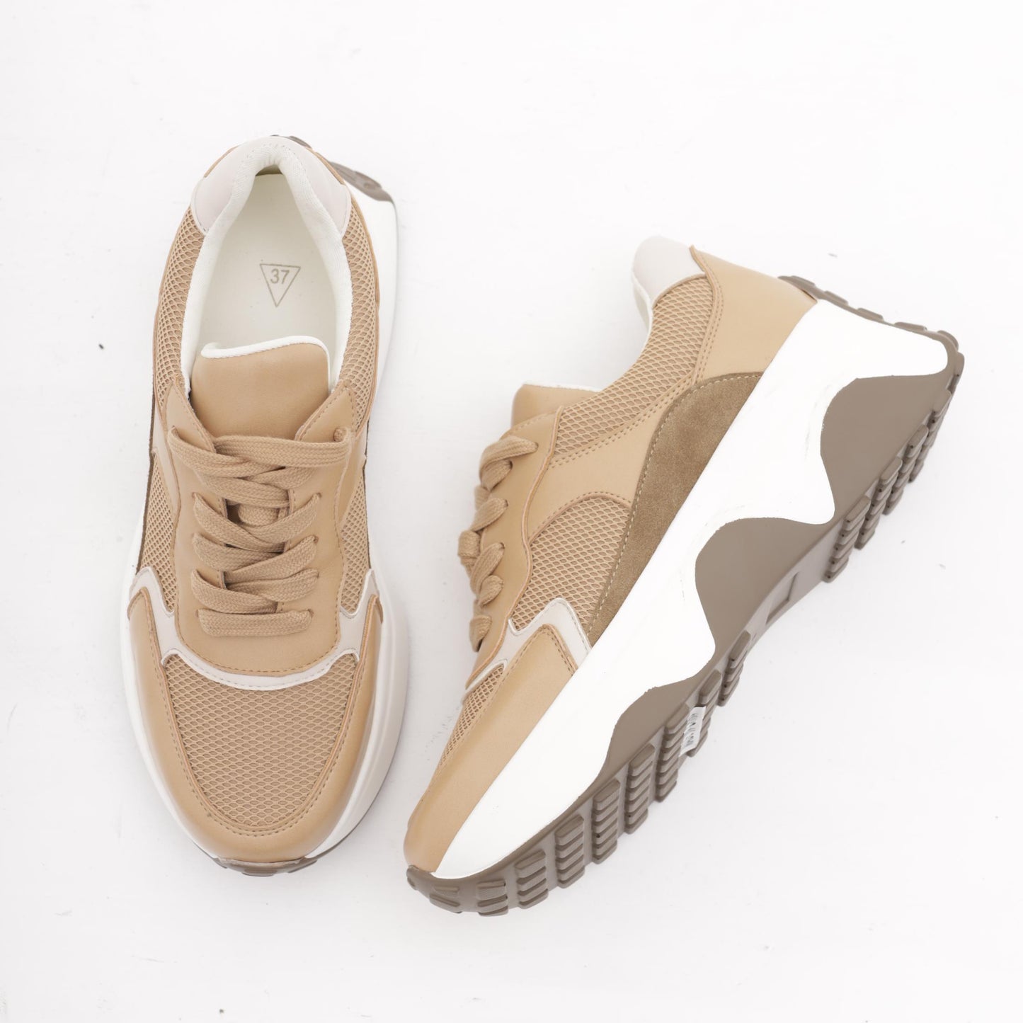 SNEAKERS OVERSIZE CUOIO<BR/>