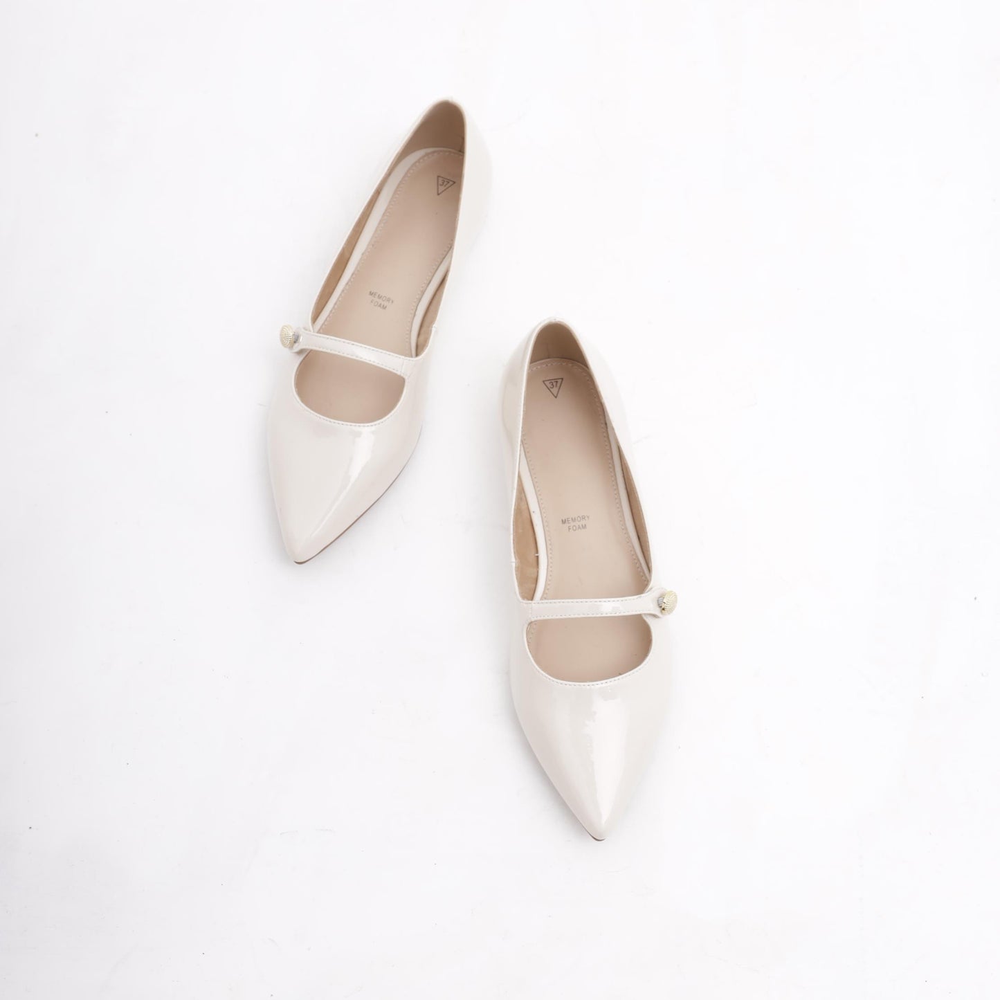 DECOLLETE' FLAT CINTURINO PANNA