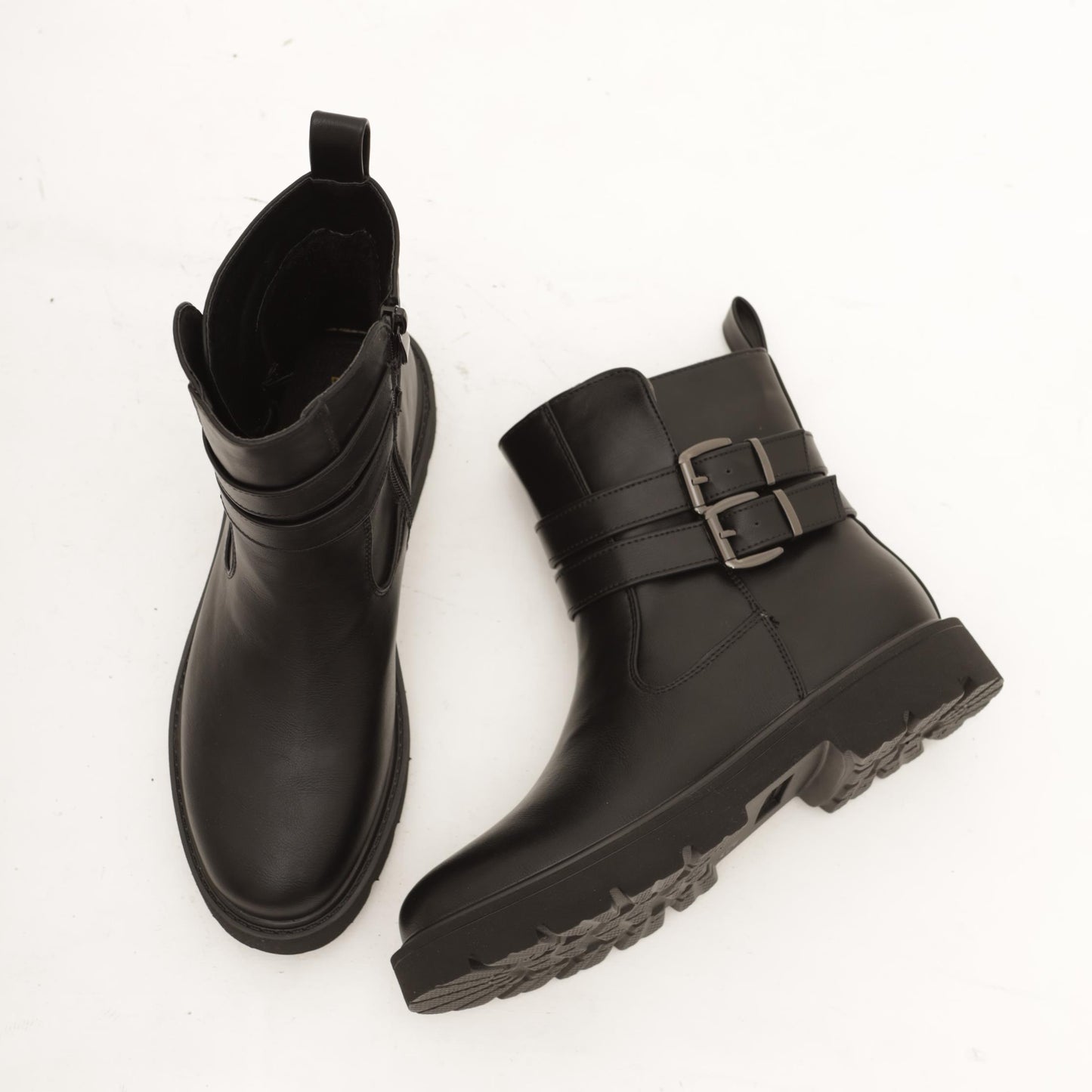 STIVALETTO BASSO DUE CINTURINI NERO MP721-2PUNE CHOCOLA