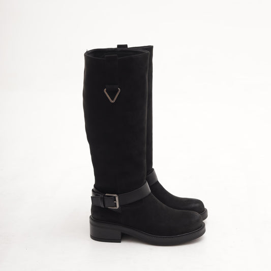 STIVALE BIKER CINTURINO NERO
