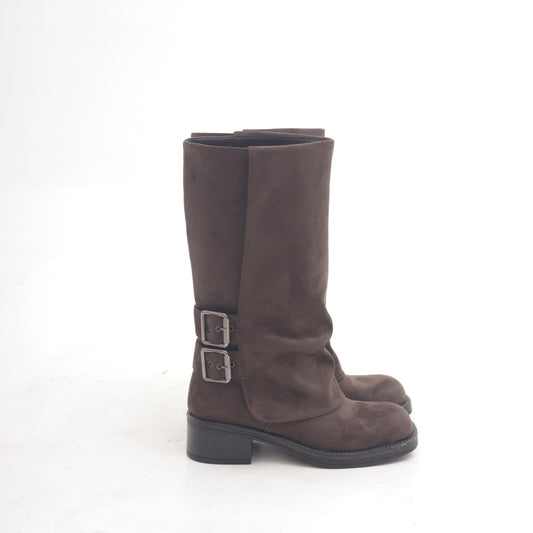 BIKER RISVOLTATO DOPPIA FIBBIA TESTA DI MORO MP2707-1MFTM CHOCOLA