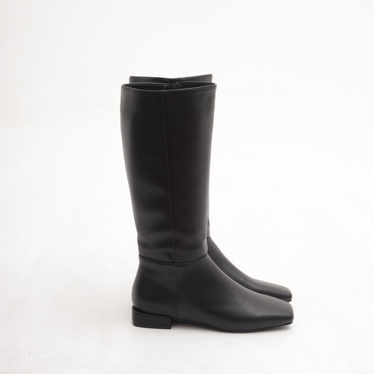 STIVALE FLAT LISCIO NERO