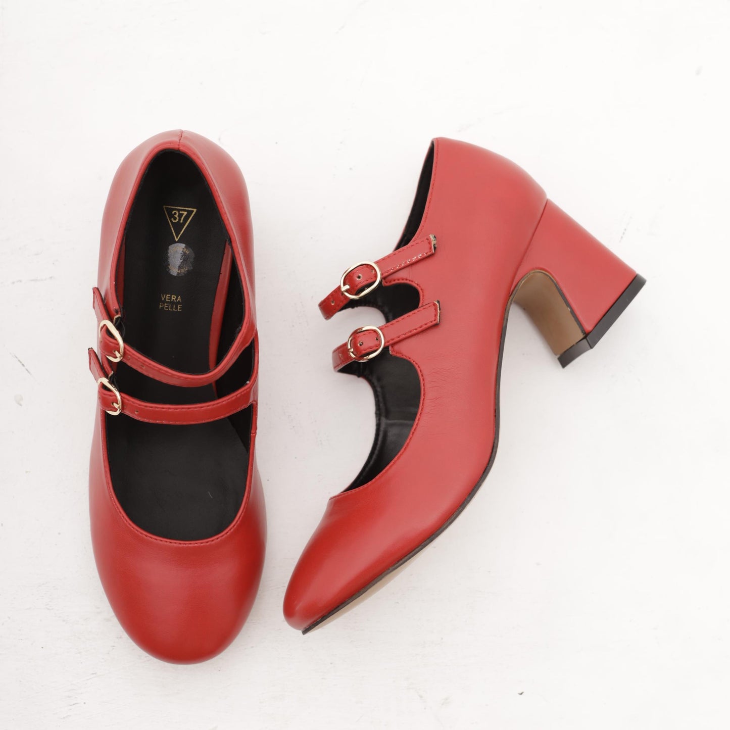 MARY JANE 2 CINTURINI ROSSO MP70012-1PUR CHOCOLA