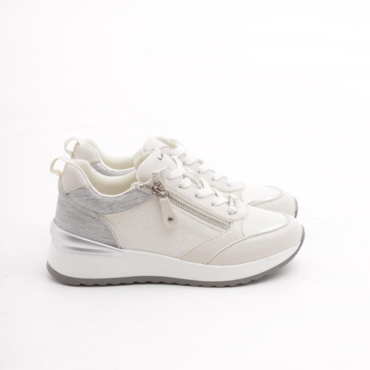 SNEAKERS SHINY ZIP GRIGIO