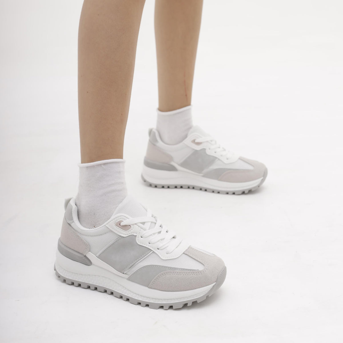 SNEAKERS RUNNING GRIGIO<BR/>