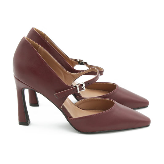 DECOLLETE CON CINTURINO BORDEAUX