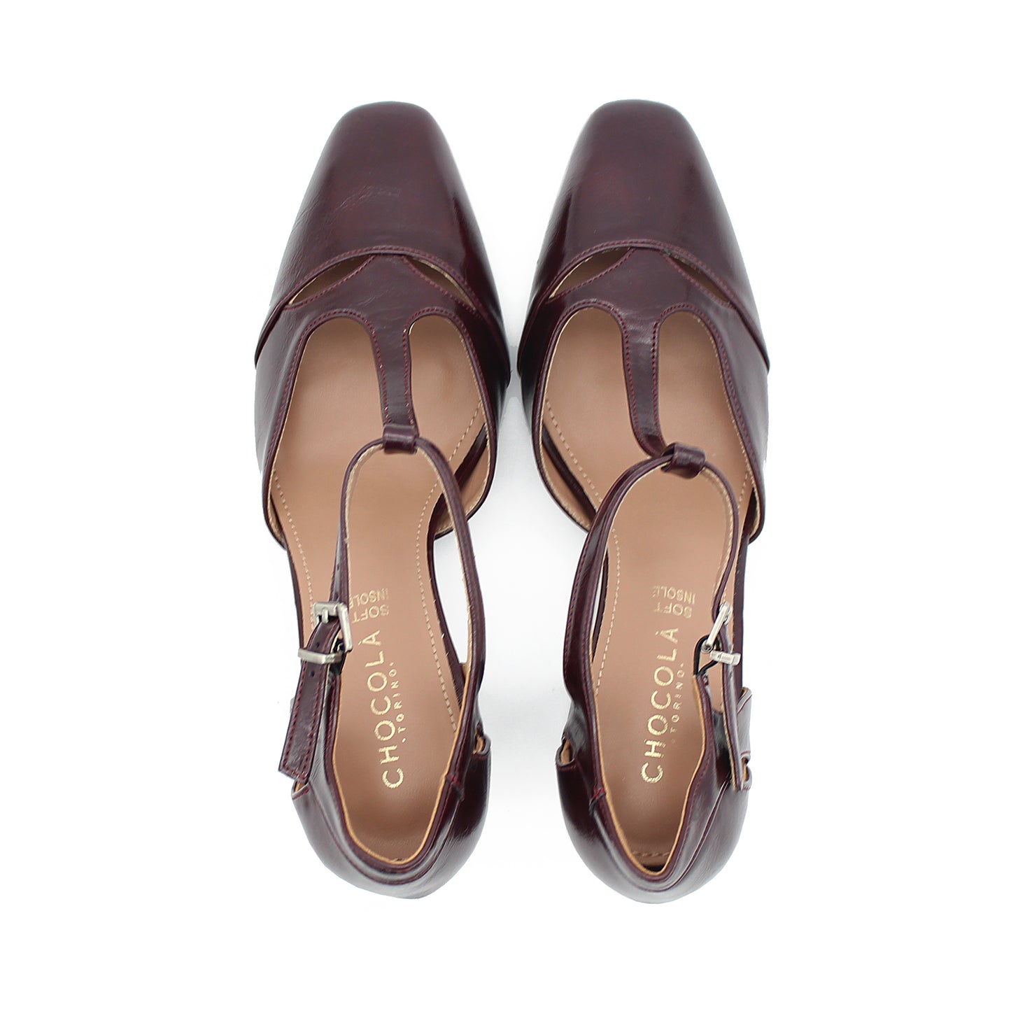 DECOLLETE T-BAR VERNICE BORDEAUX