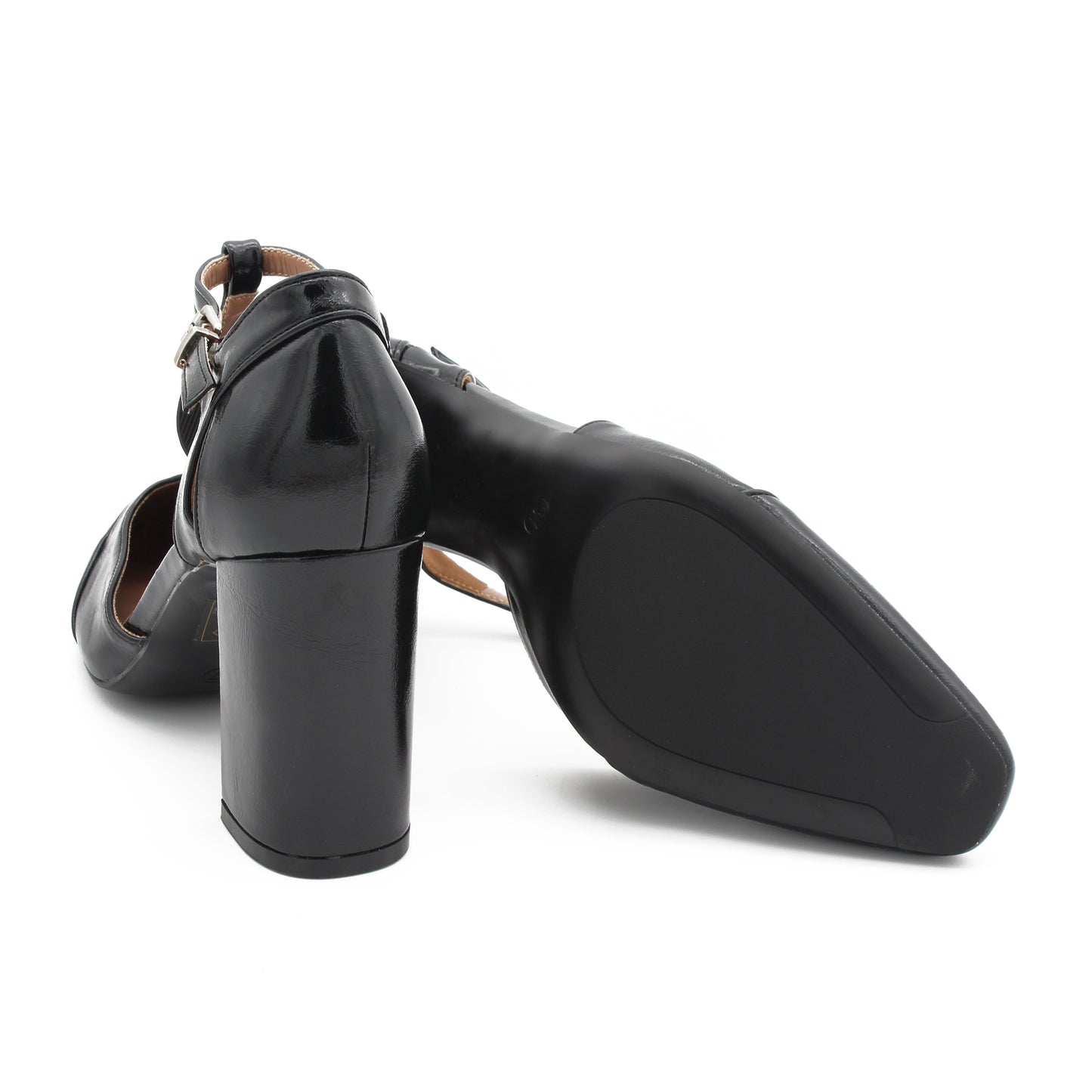 DECOLLETE T-BAR VERNICE NERO