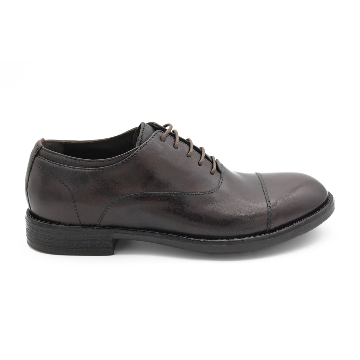 OXFORD IN PELLE VINTAGE TESTA DI MORO 
