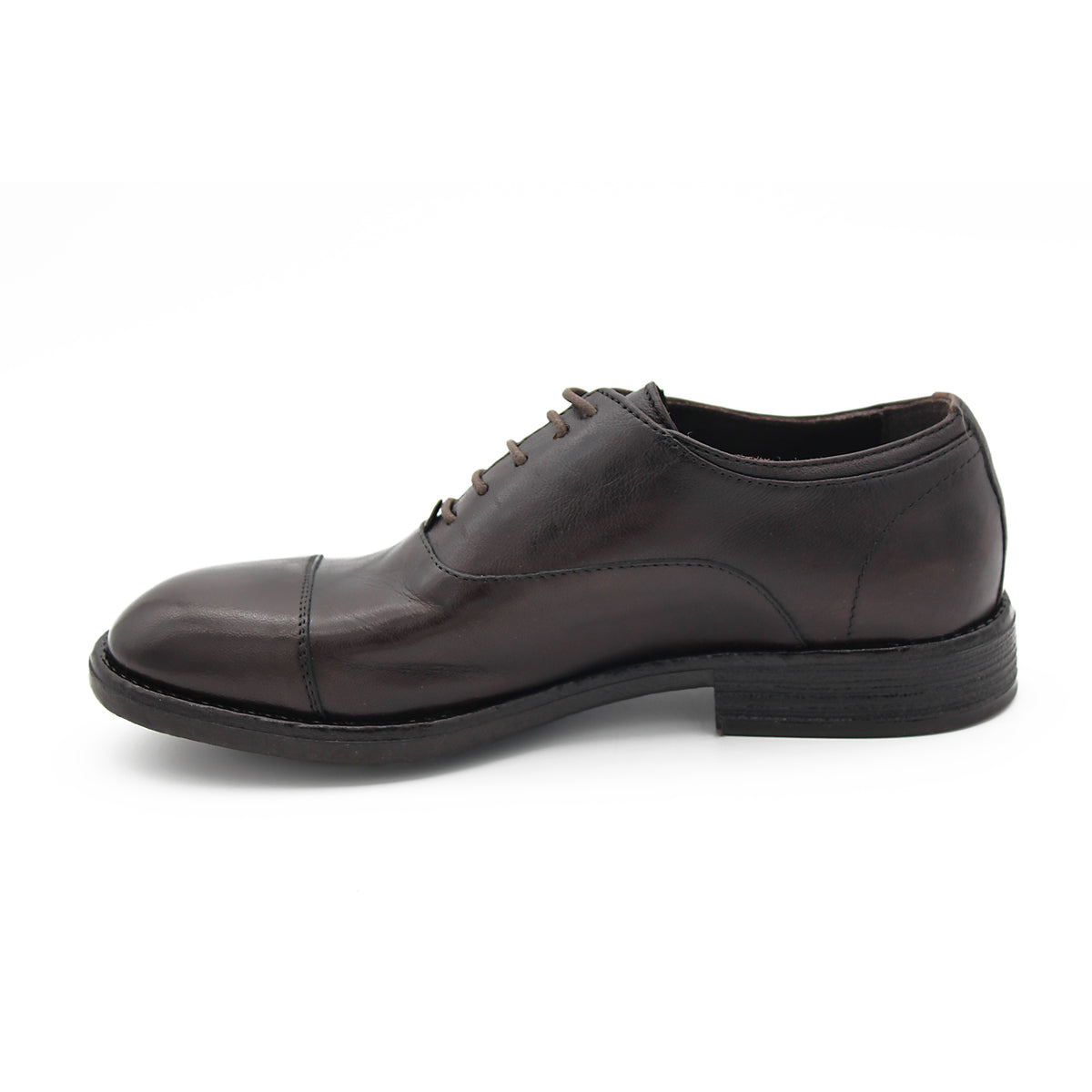 OXFORD IN PELLE VINTAGE TESTA DI MORO 