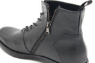 STIVALETTO STRINGATO IN PELLE NERO 