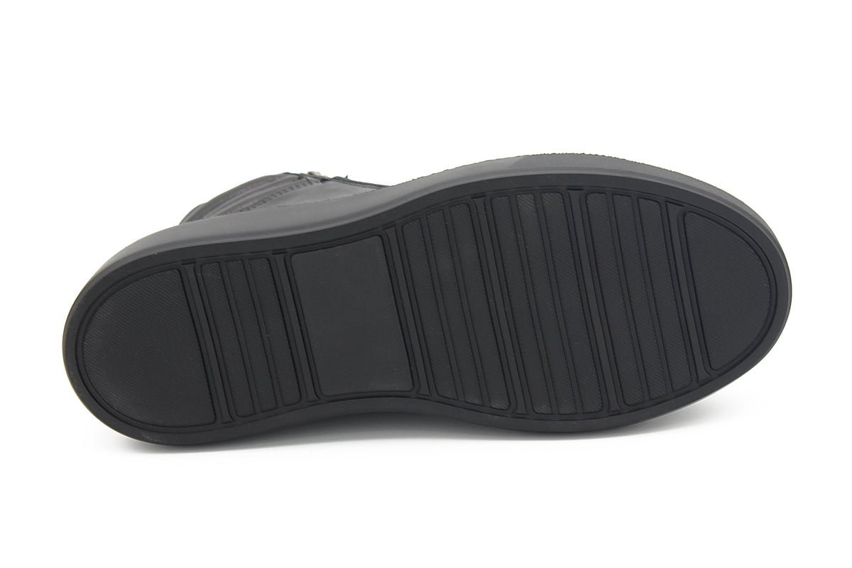 SNEAKERS ALTA IN PELLE NERA 