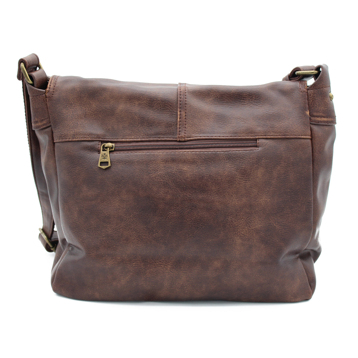 BORSA TRACOLLA ECOPELLE VINTAGE MARRONE 