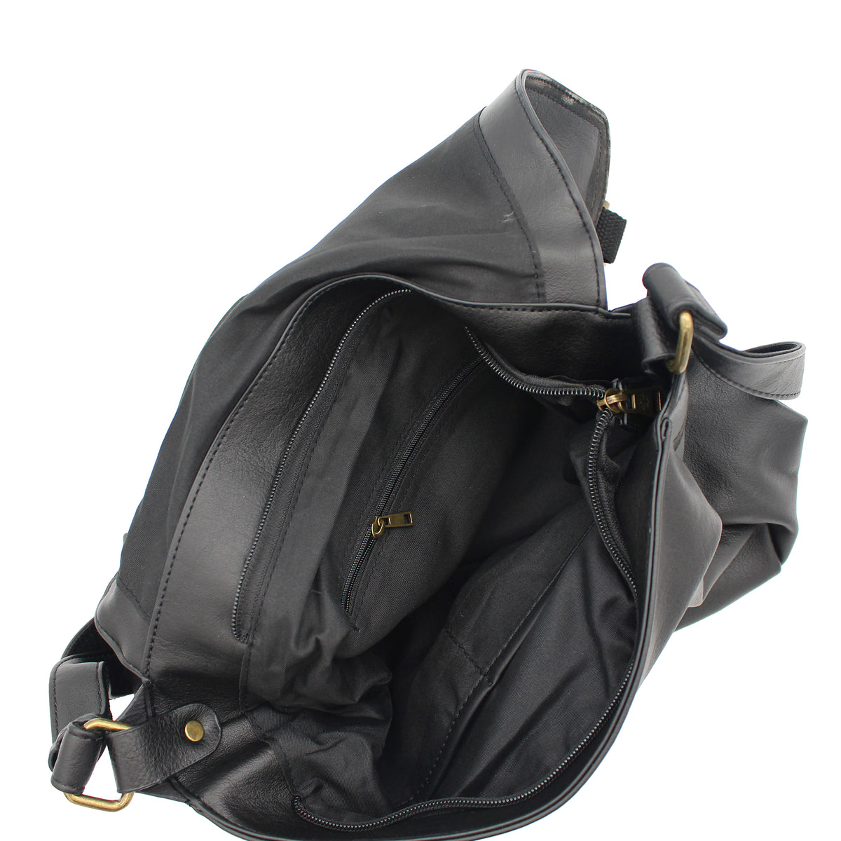 BORSA TRACOLLA ECOPELLE VINTAGE NERA 