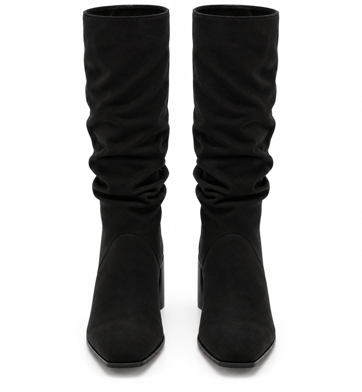 STIVALE ARRICCIATO CAMOSCIO NERO 