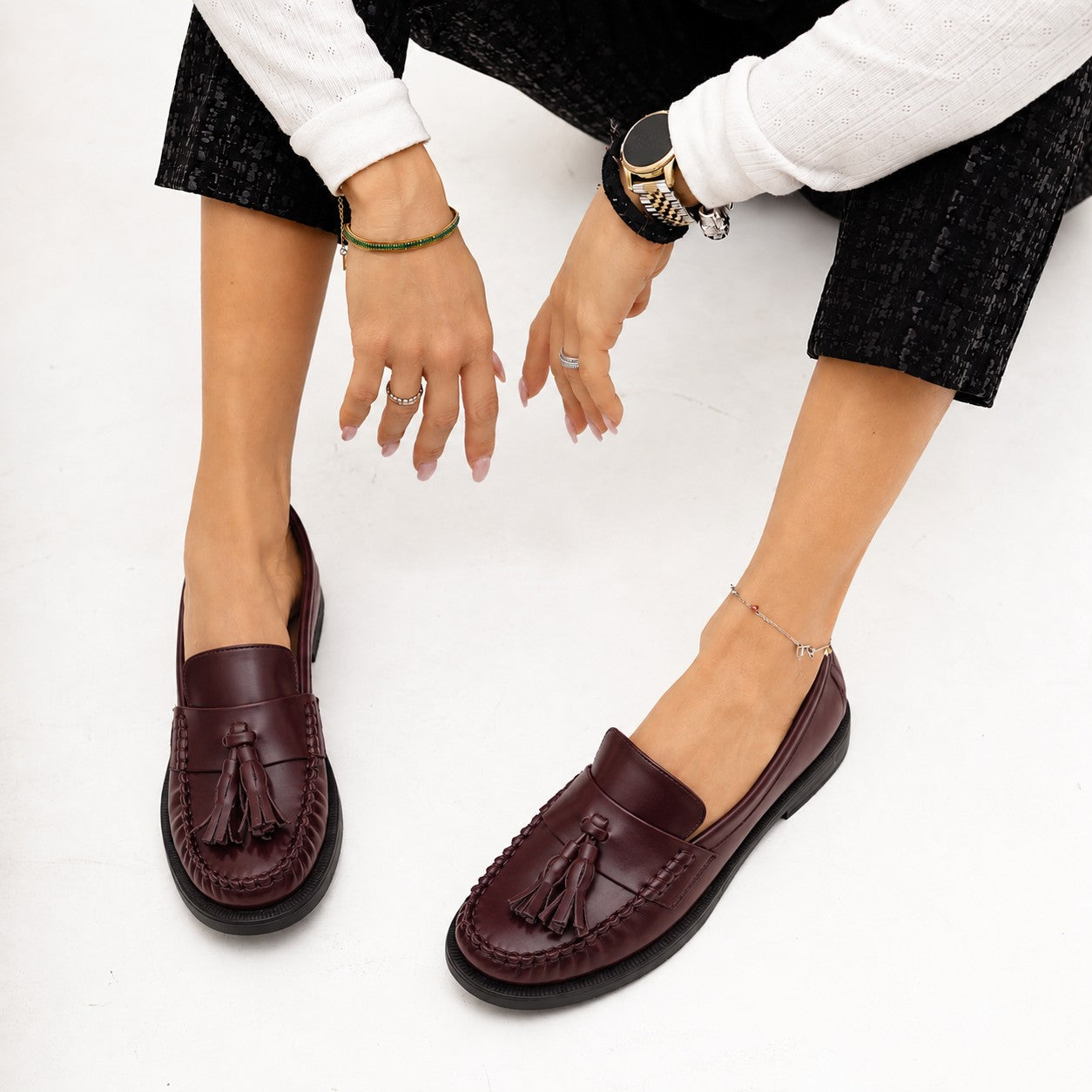 MOCASSINO NAPPINE BORDEAUX 