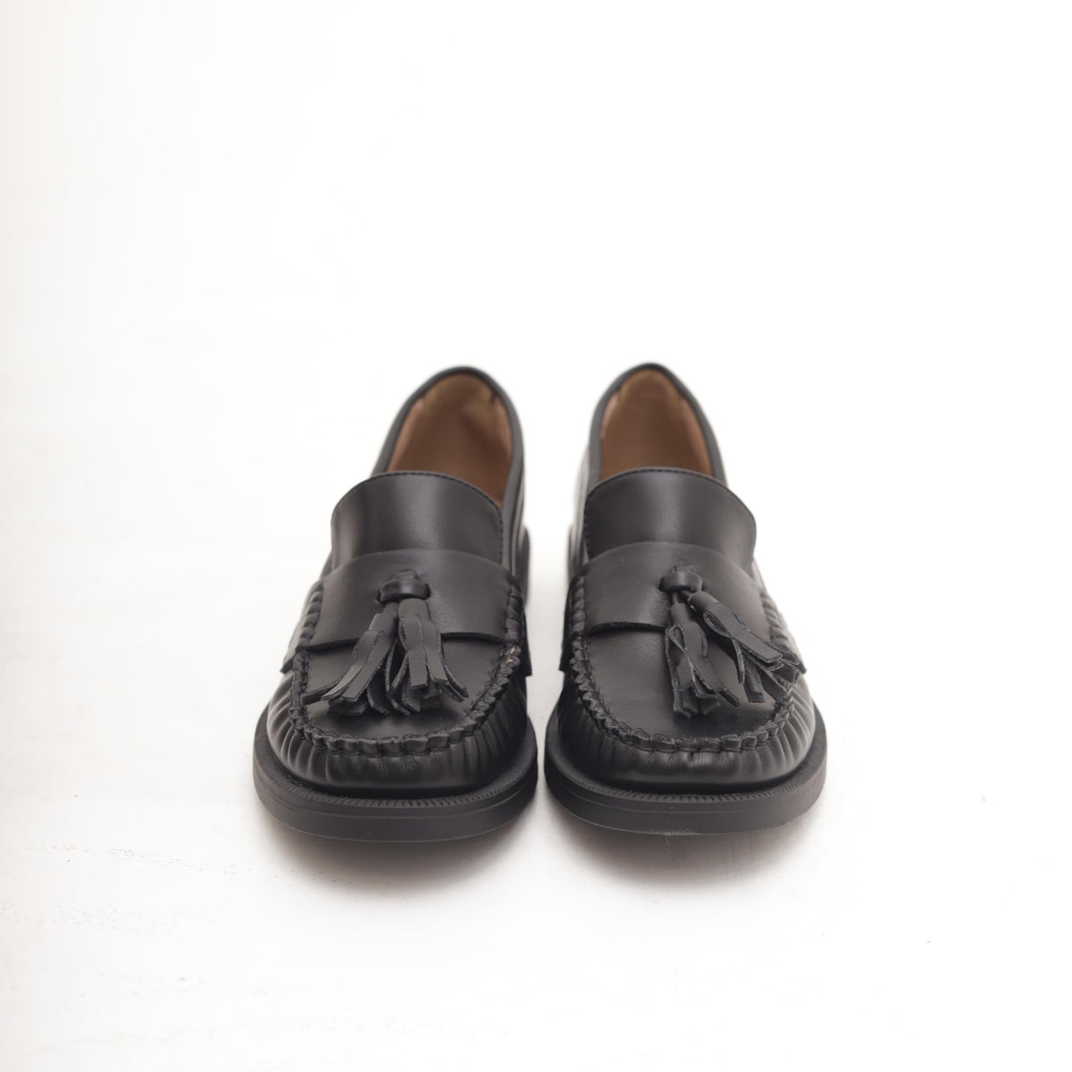 MOCASSINO ARRICCIATO NAPPINE NERO 