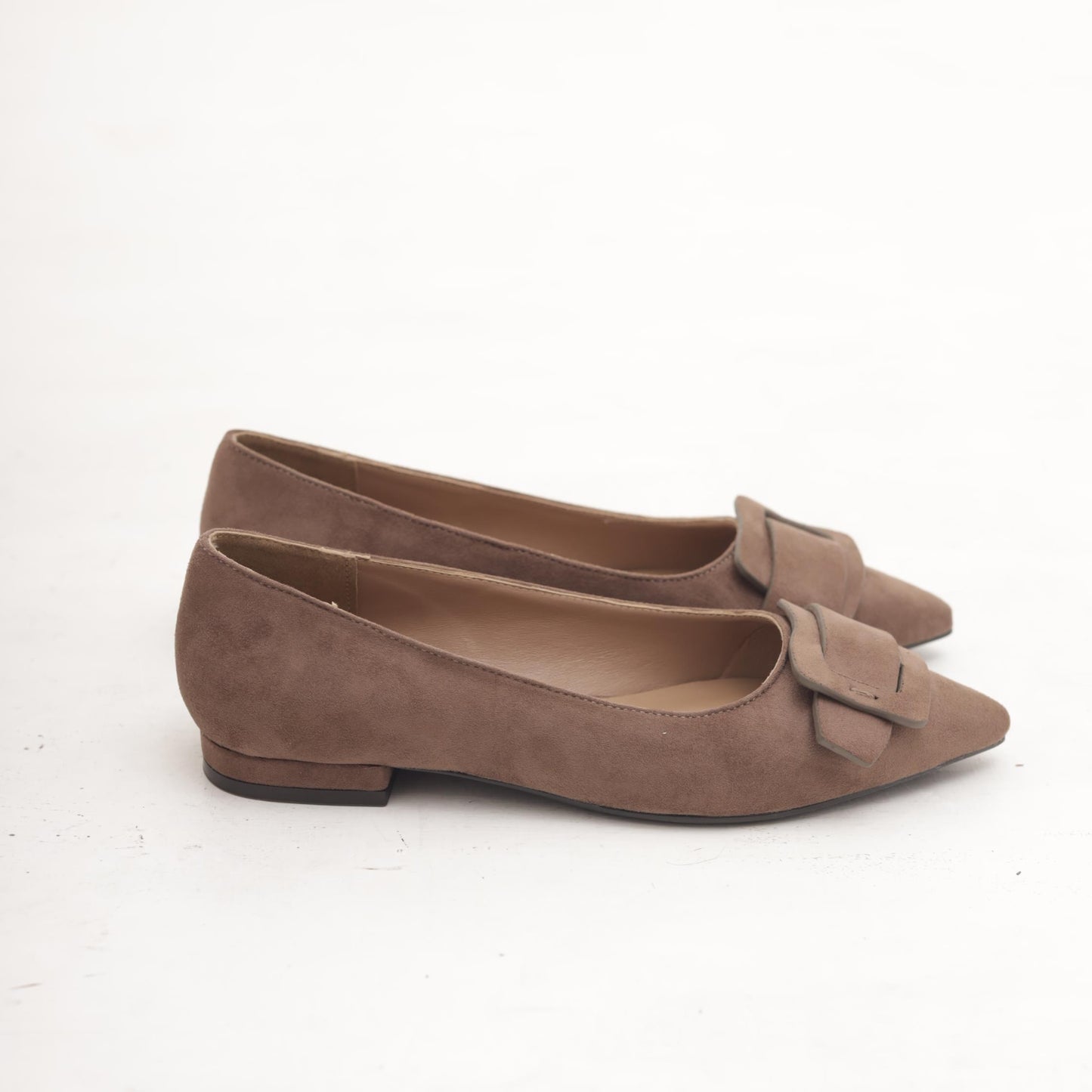 DECOLLETE FLAT MAXI FIBBIA FANGO 