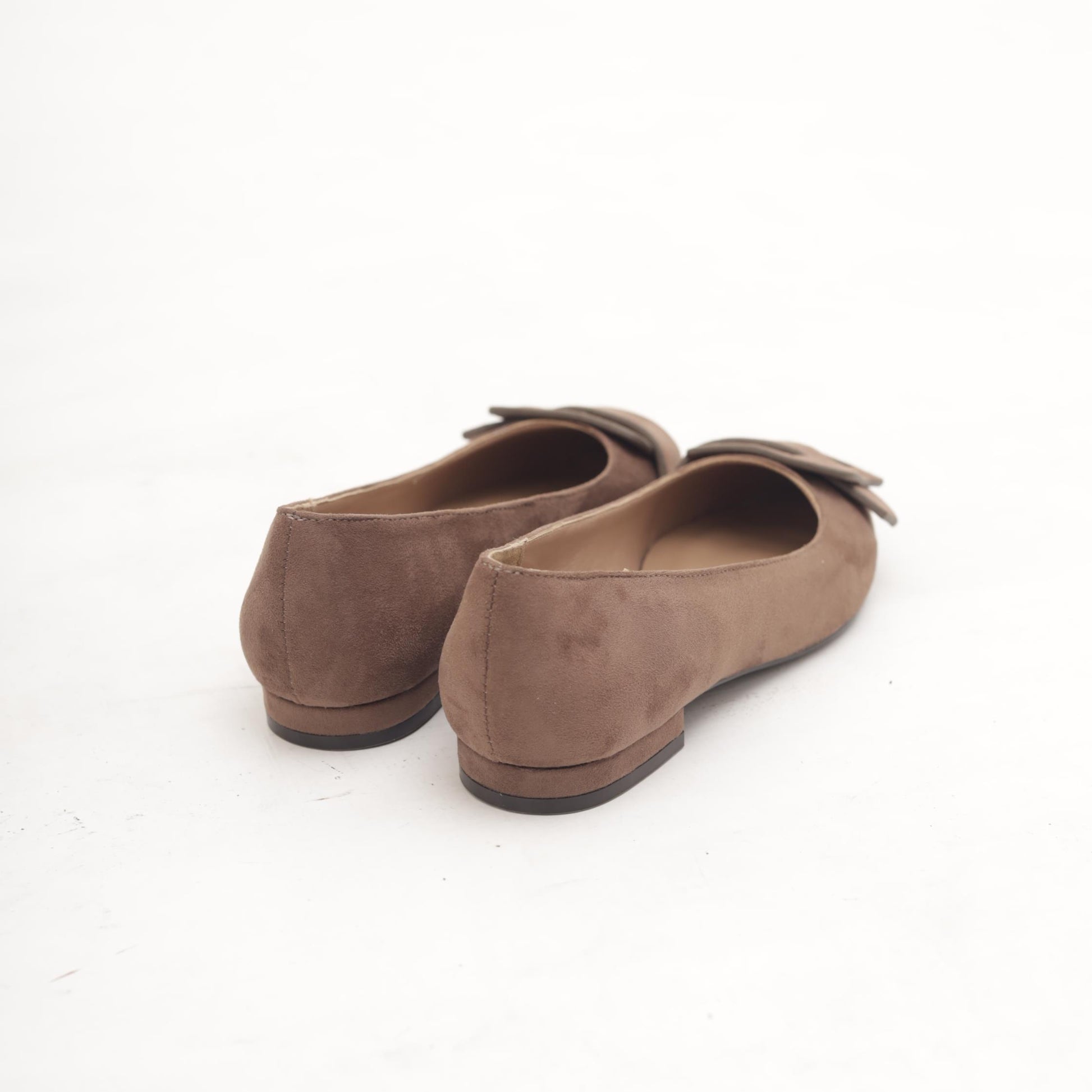 DECOLLETE FLAT MAXI FIBBIA FANGO 