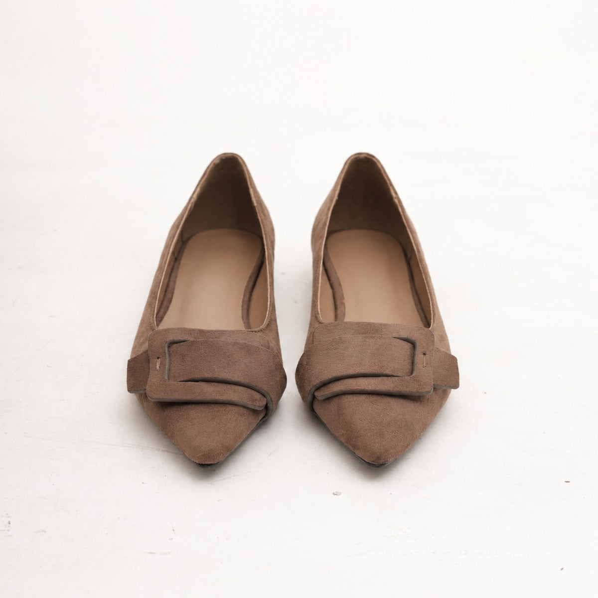 DECOLLETE FLAT MAXI FIBBIA FANGO 