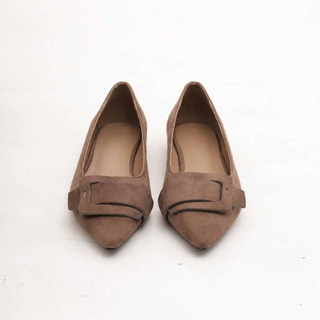 DECOLLETE FLAT MAXI FIBBIA FANGO 