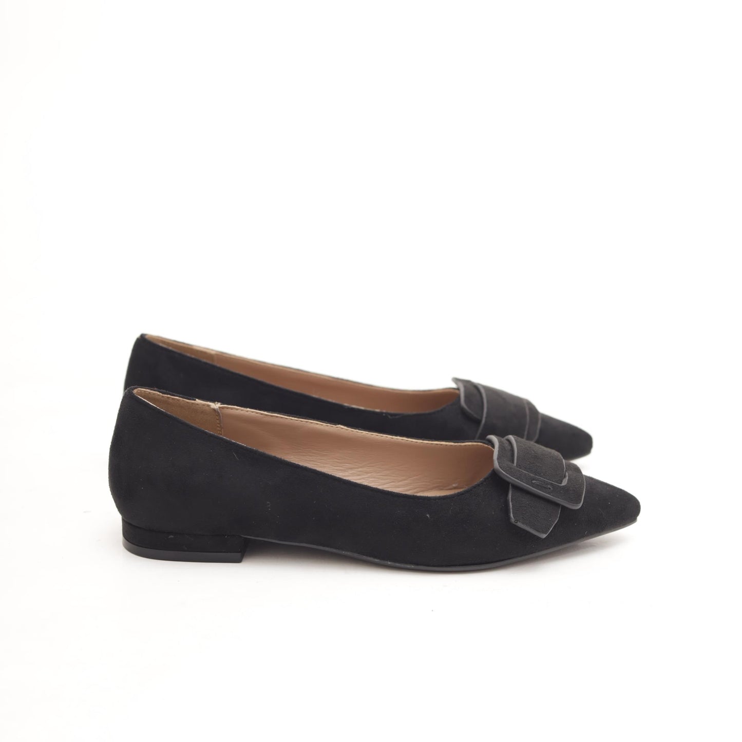 DECOLLETE FLAT MAXI FIBBIA NERO 