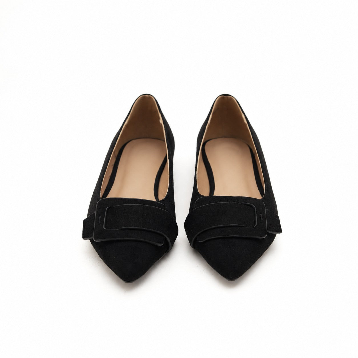 DECOLLETE FLAT MAXI FIBBIA NERO 
