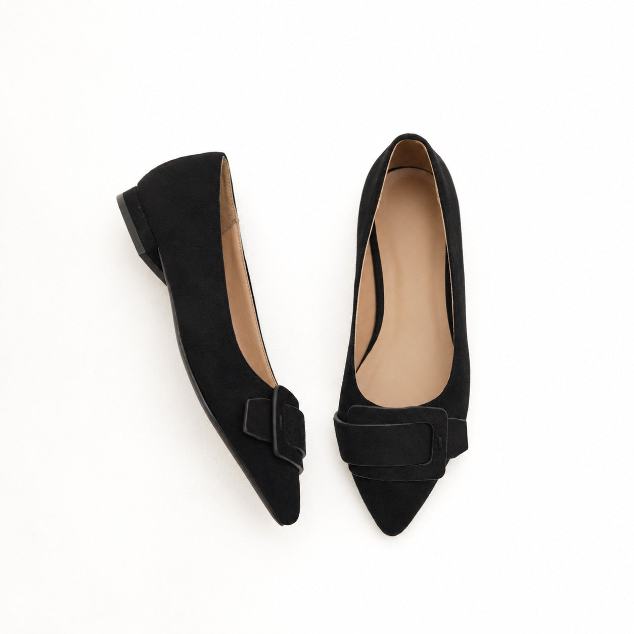 DECOLLETE FLAT MAXI FIBBIA NERO 