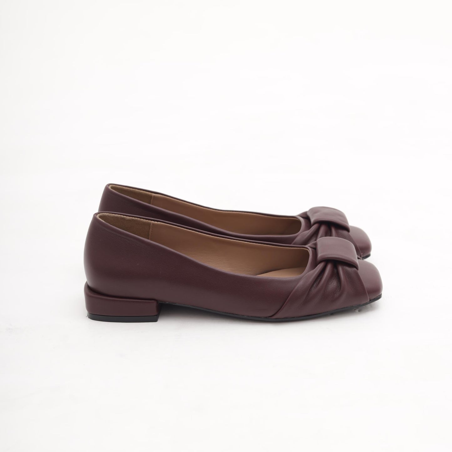 DECOLLETE FLAT NODO BORDEAUX 