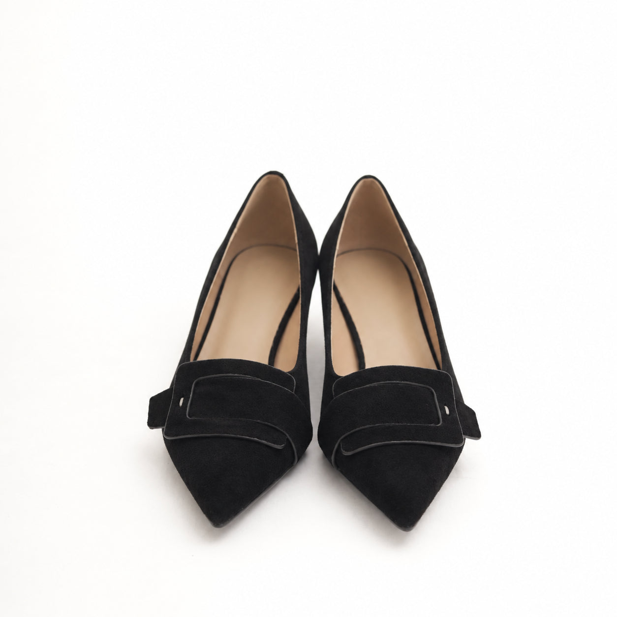 DECOLLETE BASSA MAXI FIBBIA NERO 