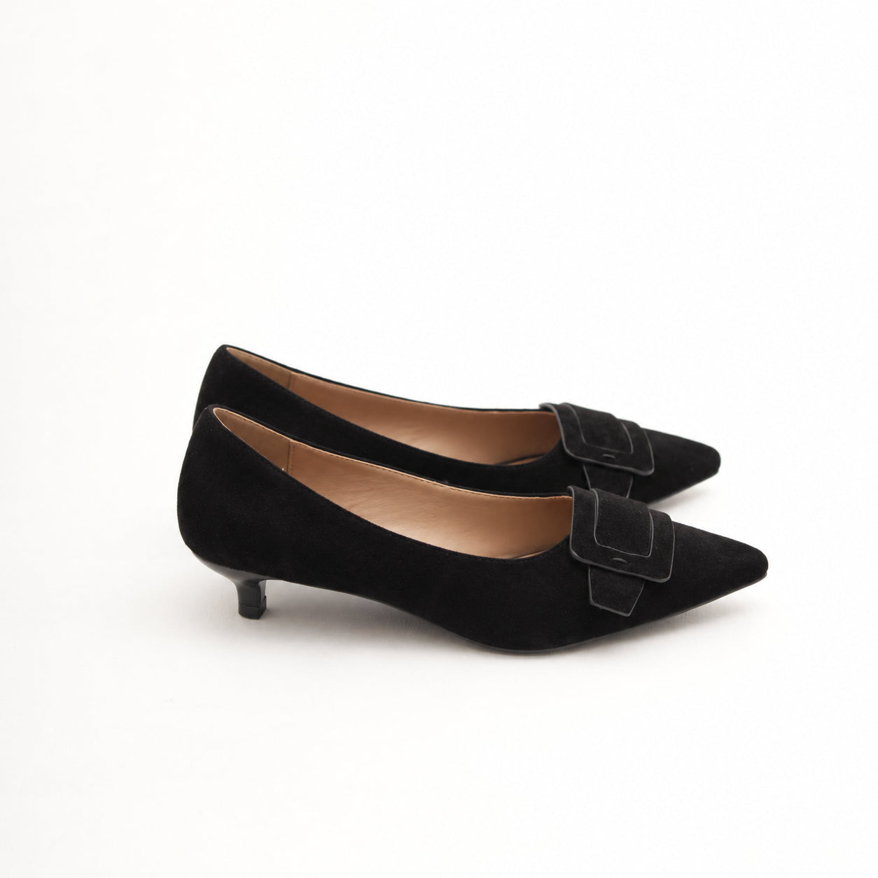 DECOLLETE BASSA MAXI FIBBIA NERO 