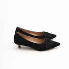DECOLLETE BASSA MAXI FIBBIA NERO 