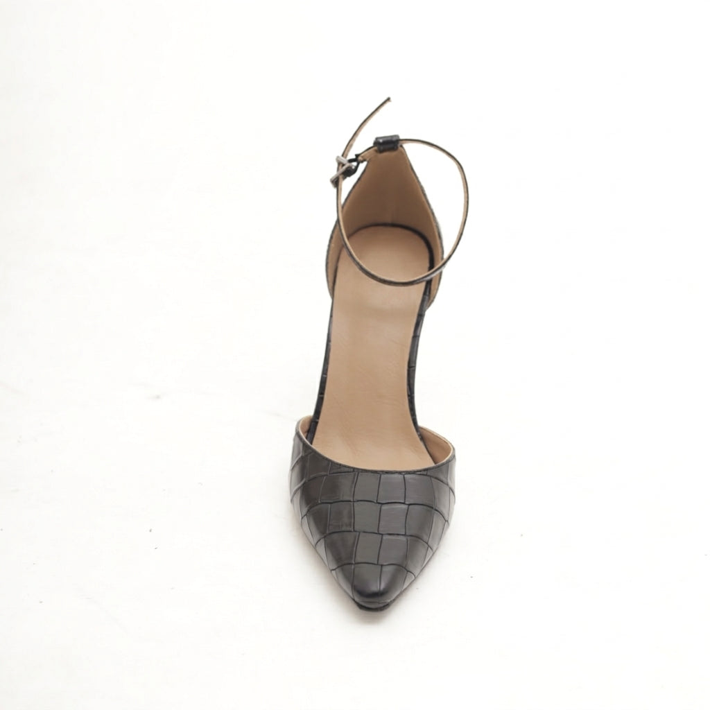 DECOLLETE CON CINTURINO COCCO NERO 