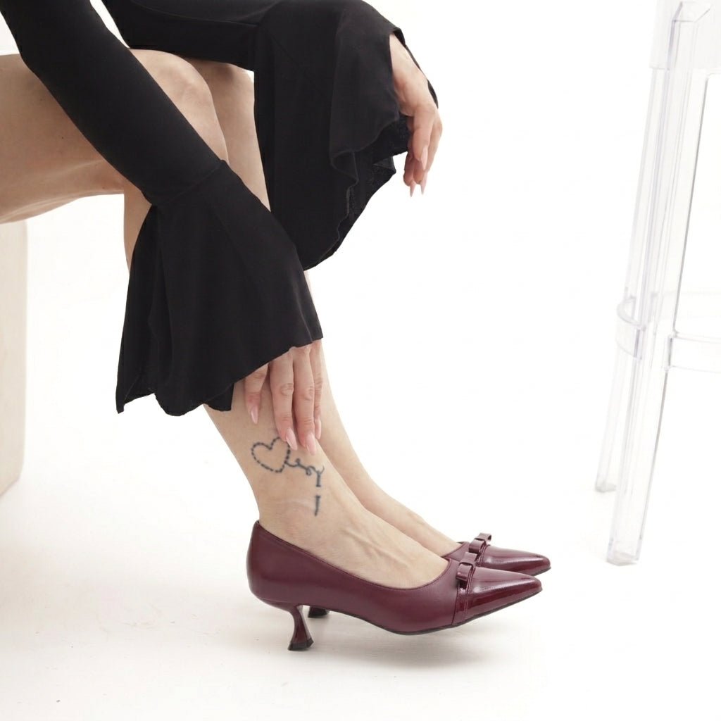 DECOLLETE FIOCCO BORDEAUX 