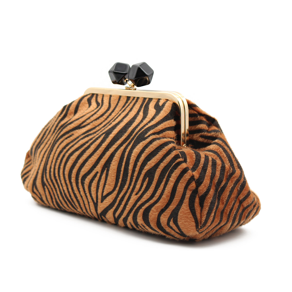 BORSA PASTICCINO ZEBRATA MARRONE 