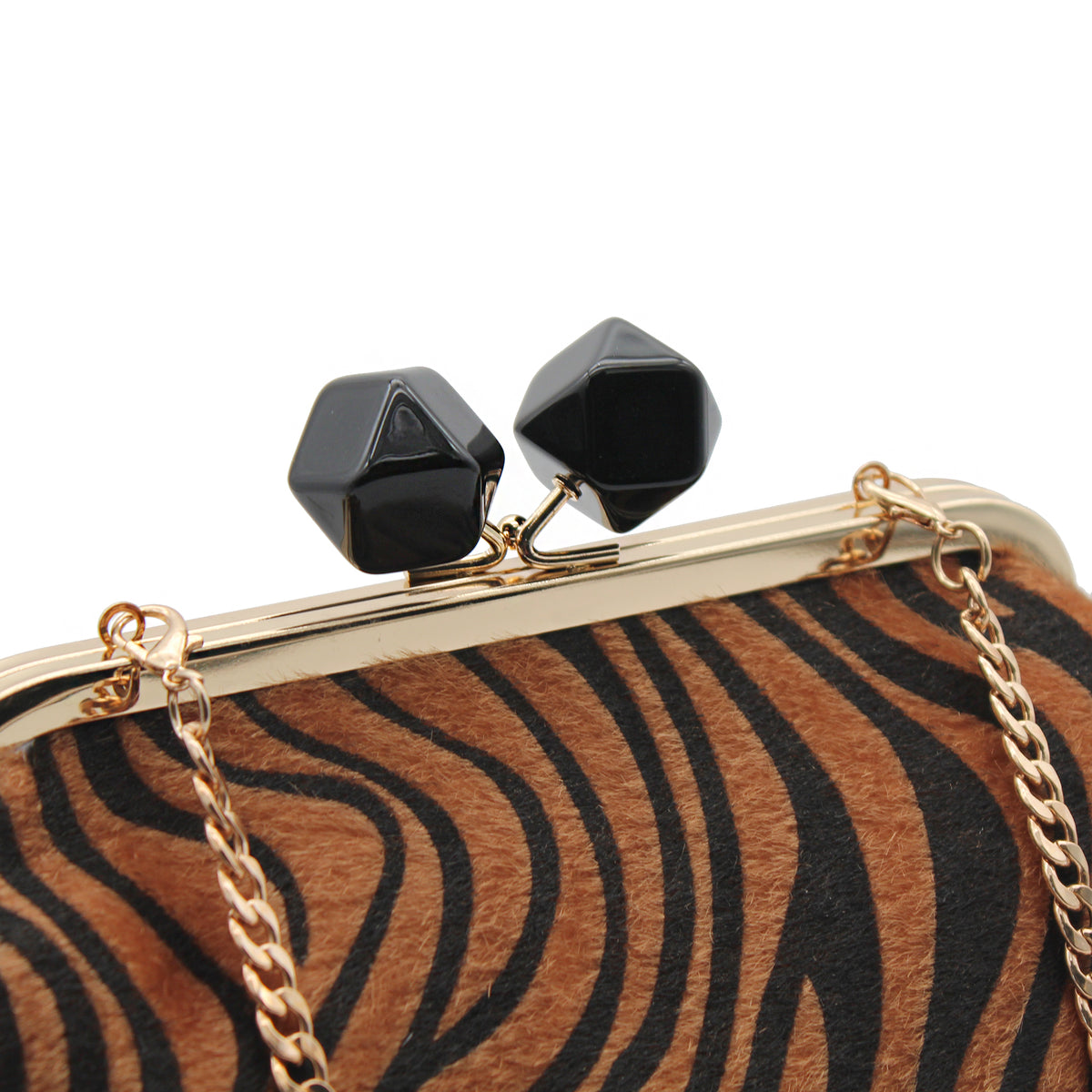 BORSA PASTICCINO ZEBRATA MARRONE 