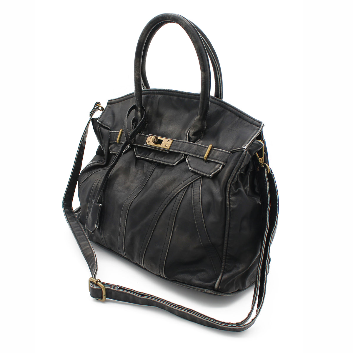 BORSA DOPPIO MANICO NERA 