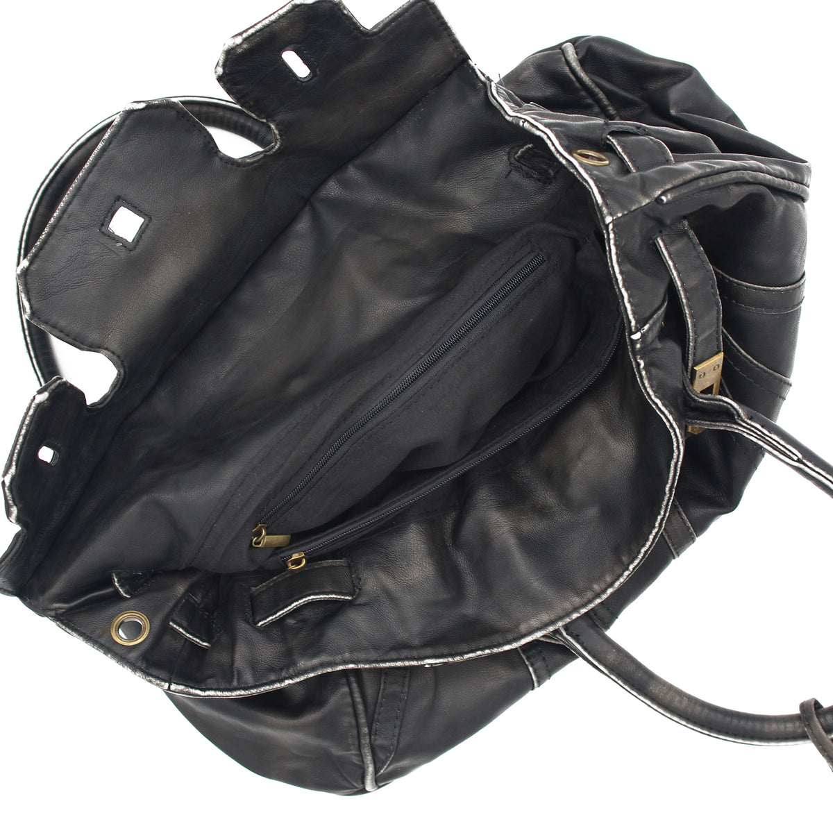 BORSA DOPPIO MANICO NERA 