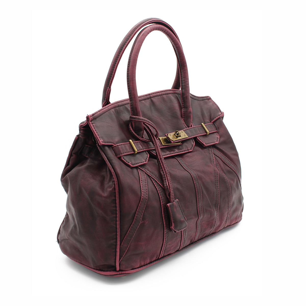 BORSA DOPPIO MANICO BORDEAUX 