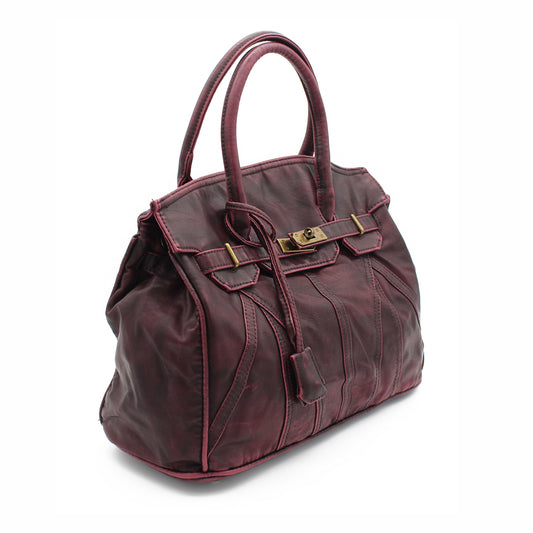 BORSA DOPPIO MANICO BORDEAUX 