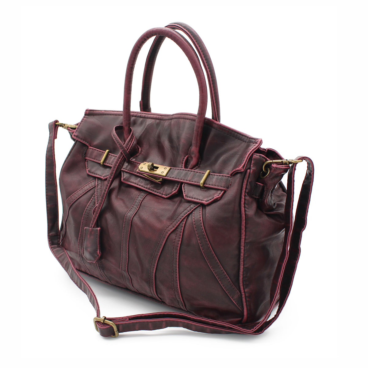 BORSA DOPPIO MANICO BORDEAUX 