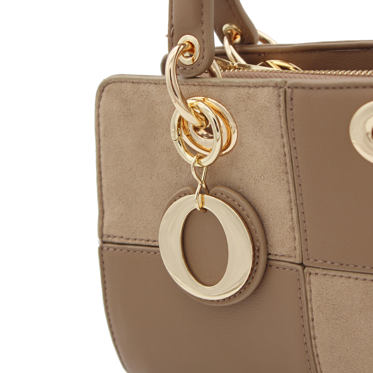BORSA SCACCHI ECOPELLE E SUEDE CACHI 