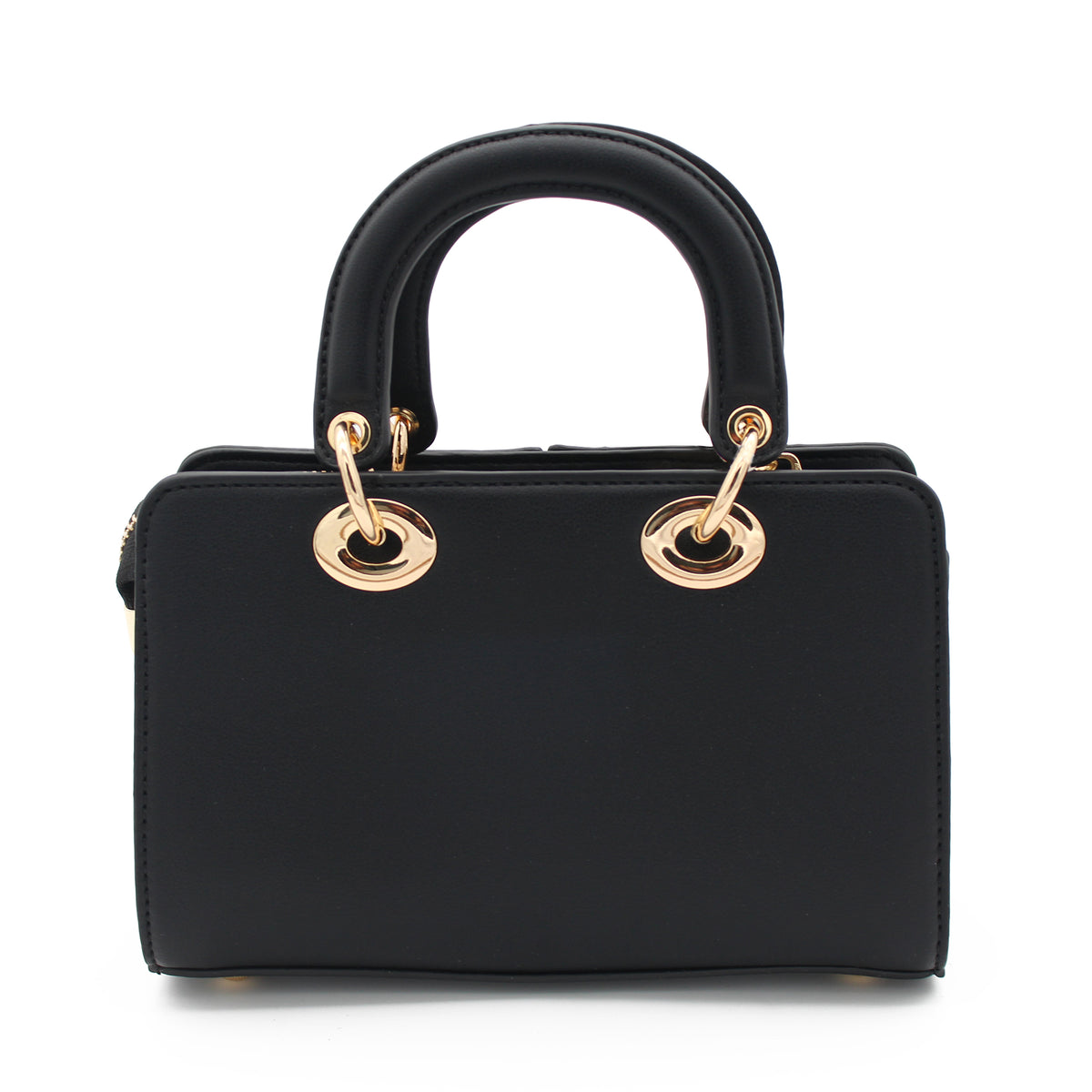 BORSA SCACCHI ECOPELLE E SUEDE NERA 