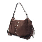 BORSA CAMOSCIO FRANGE E BORCHIE CAFFE' 