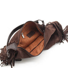 BORSA CAMOSCIO FRANGE E BORCHIE CAFFE' 
