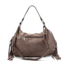 BORSA CAMOSCIO FANGO BORCHIE E FRANGE 