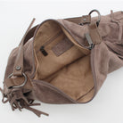 BORSA CAMOSCIO FANGO BORCHIE E FRANGE 