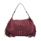 BORSA CAMOSCIO BORDEAUX BORCHIE E FRANGE 