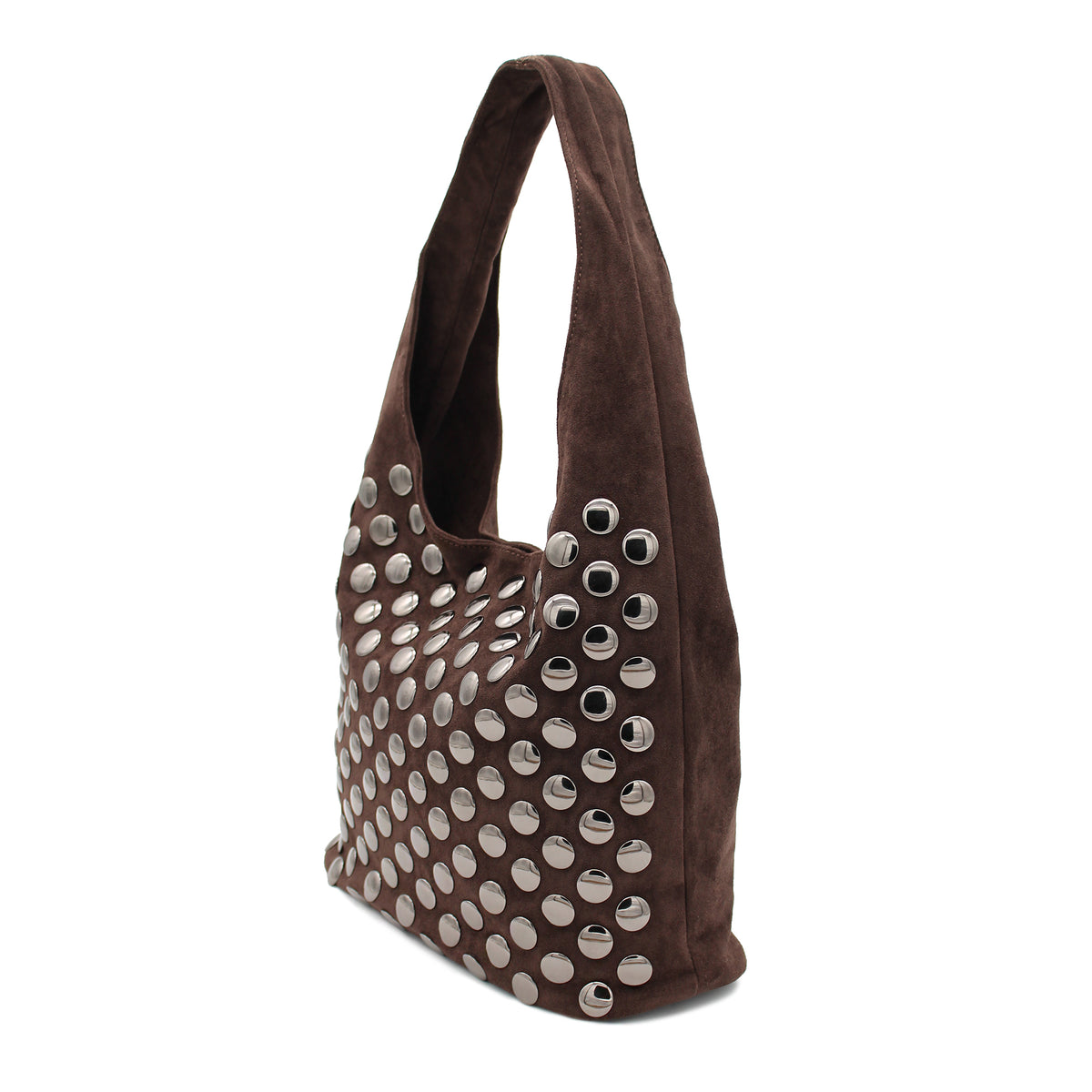 BORSA CAMOSCIO CAFFE' CON BORCHIE 