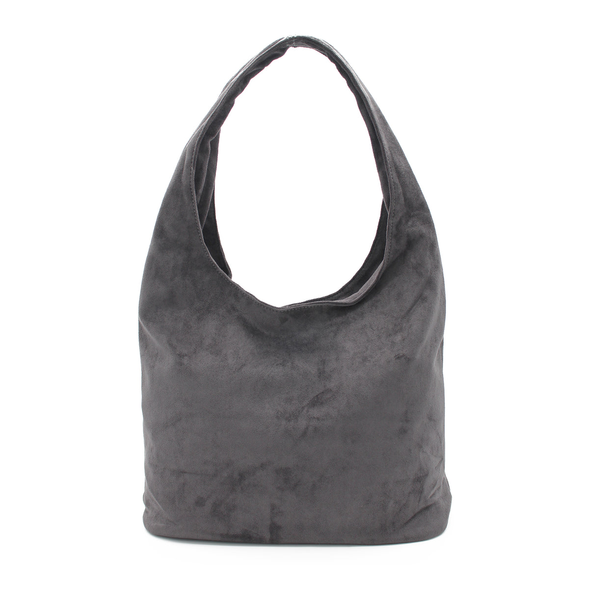 BORSA CAMOSCIO GRIGIO CON BORCHIE 
